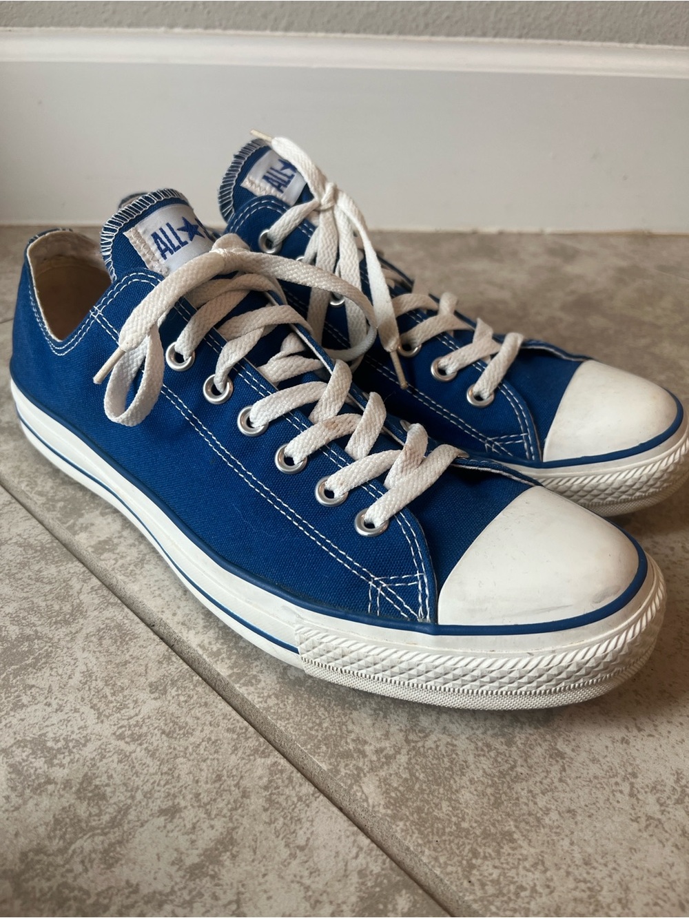 Converse All-Star Blue Low Top Canvas Sneakers - Picture 2 of 9